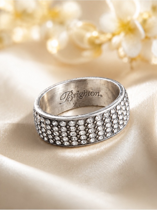 Brighton Jewelry - Brighton Crystal Pavé Wide Band Ring - Silver